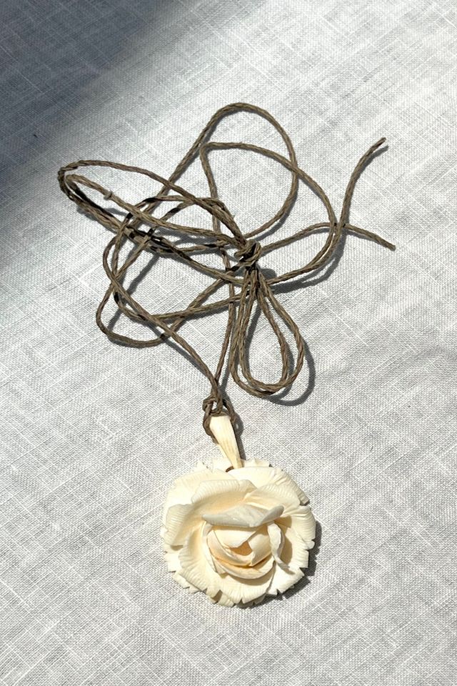 Vintage Carved Rose Necklace Selected by Anna Corinna #2