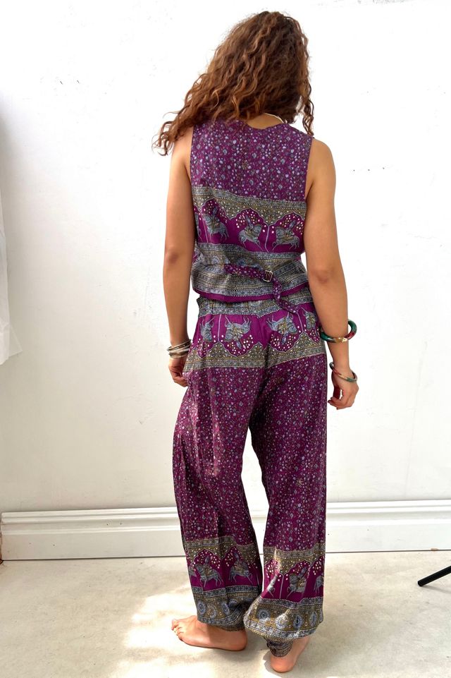 Vintage Block Print Two Piece Genie Pant and Vest Selected by Anna Corinna #1
