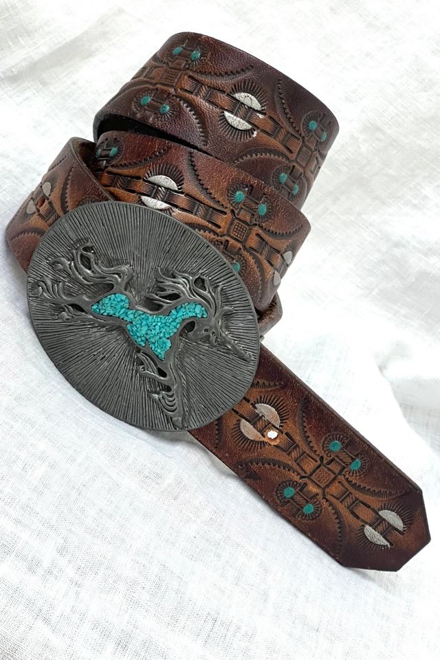 Vintage Unicorn Buckle Leather Belt Selected by Anna Corinna #2