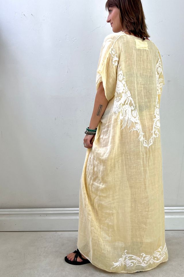 Anna Corinna Reworked Vintage Hand Embroidered Sheer Sunny Smock Dress #1