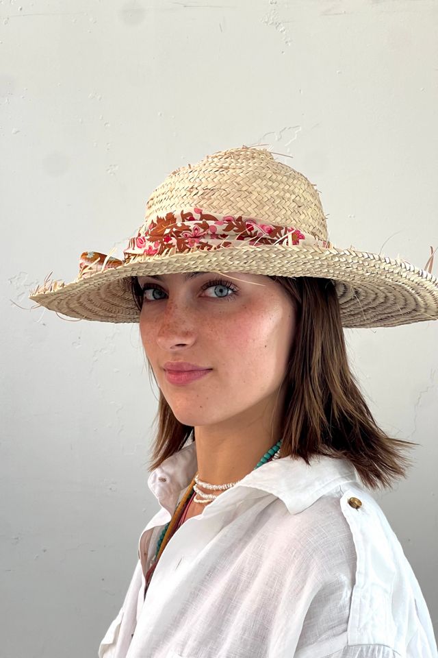 Anna Corinna Reworked Vintage Straw Hat and Silk Wrap #1