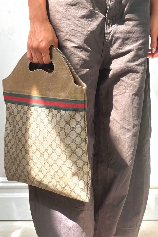 Vintage Gucci Logo Handheld Tote Bag Selected by Anna Corinna #1