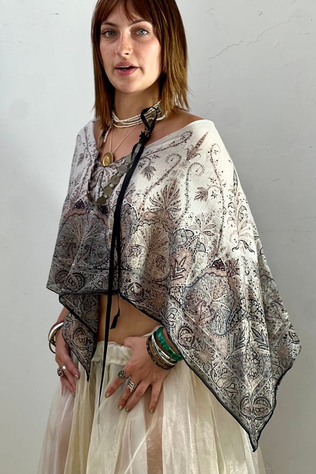 Anna Corinna Reworked Vintage Paisley Poncho Top #1