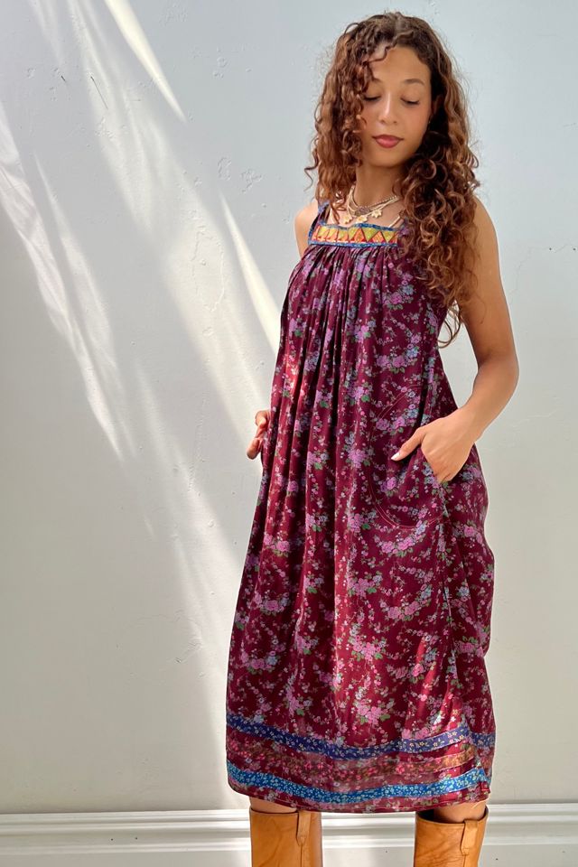 Vintage Printed Plum Tank Dress Selected by Anna Corinna #1