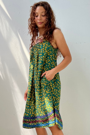 Vintage Printed Green Tank Dress Selected by Anna Corinna