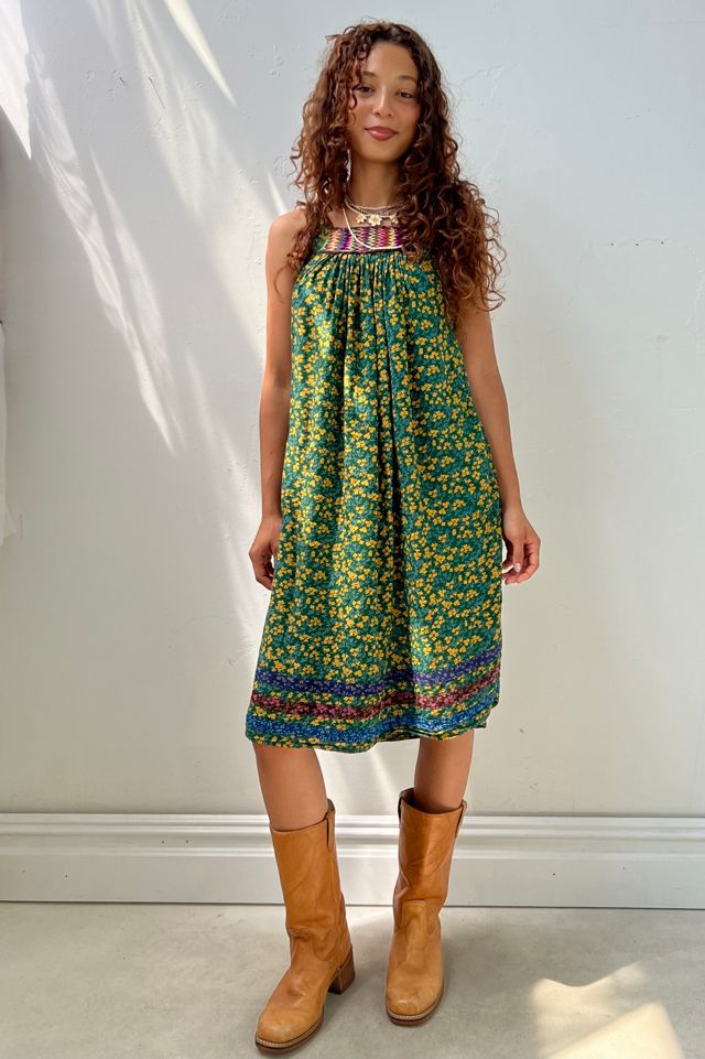 Vintage Printed Green Tank Dress Selected by Anna Corinna #1
