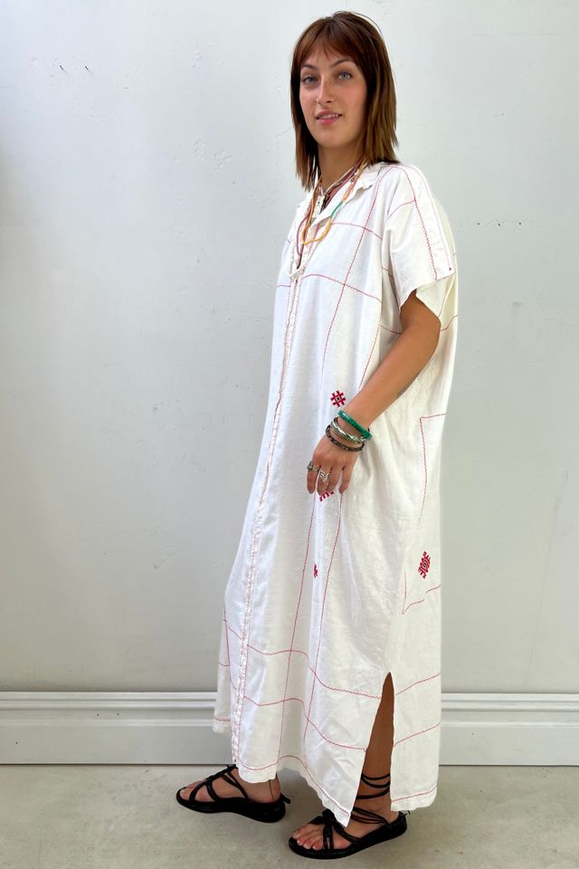 Anna Corinna Reworked Vintage Cross Stitched Maxi Smock Dress #1