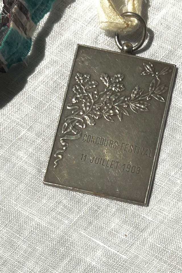Vintage Sterling Silver Winged Angel 1909 Pendant Selected by Anna Corinna #2