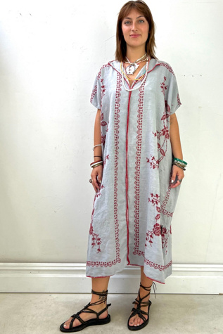 Anna Corinna Reworked Vintage Cross Stitch Smock Dress
