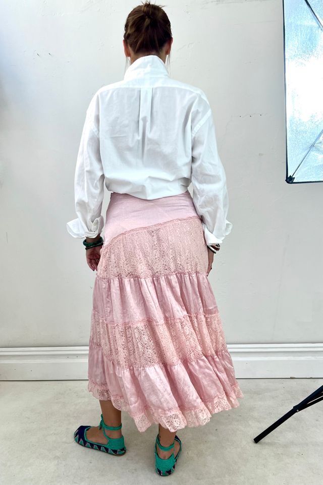 Vintage Silky Tiered Skirt Selected by Anna Corinna #2