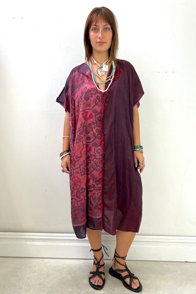 Anna Corinna Reworked Vintage Silk Merlot Smock Dress #1