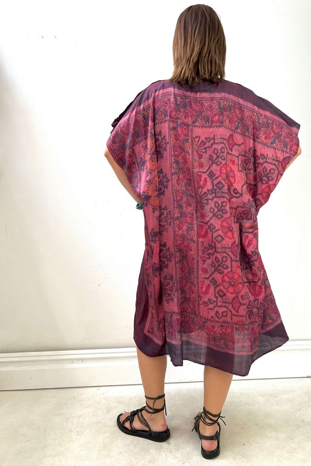 Anna Corinna Reworked Vintage Silk Merlot Smock Dress #2