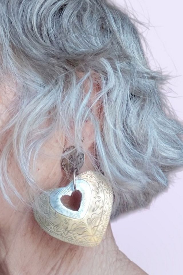 Vintage India Double Heart Dangle Earrings Selected by Garbage Soup #1