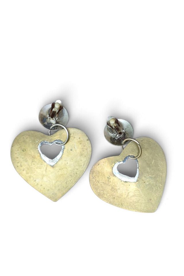 Vintage India Double Heart Dangle Earrings Selected by Garbage Soup #3