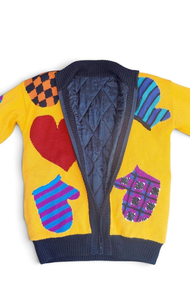 1990's Intarsia Zipup Puffy Sweater Selected by Garbage Soup #3