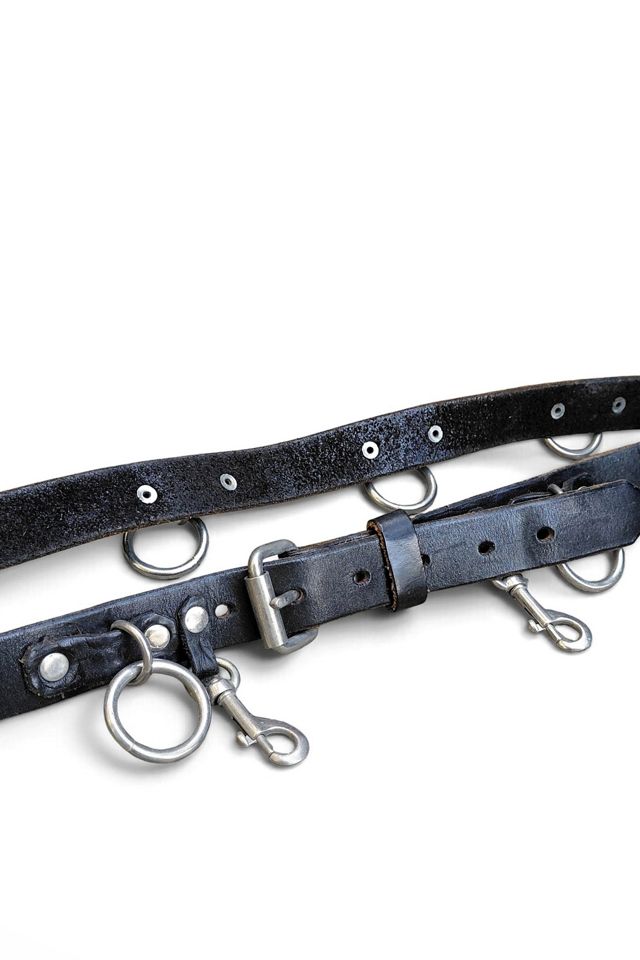 Vintage Black Leather Punk Belt Selected by Garbage Soup #3