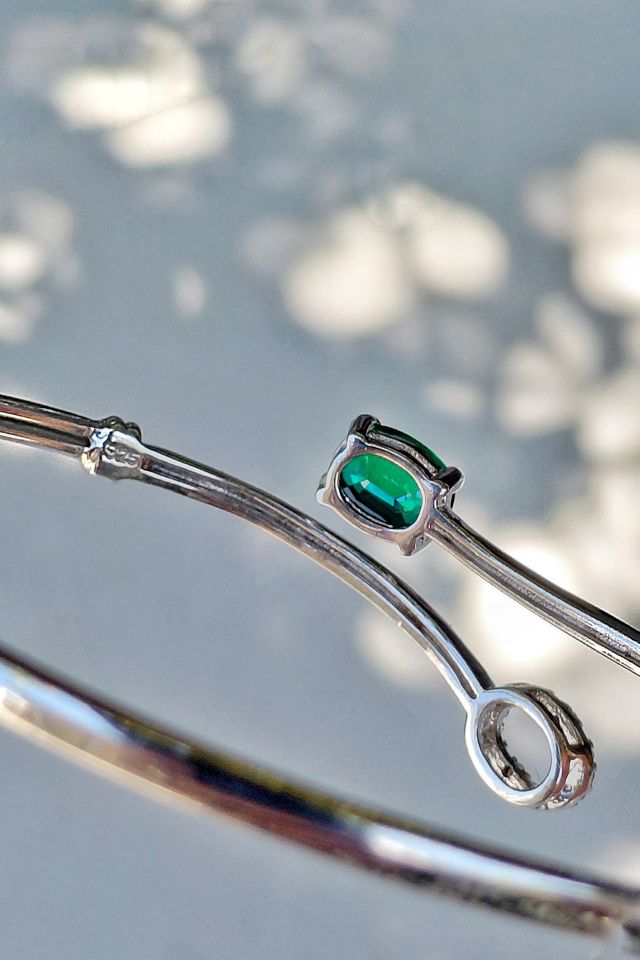 Emerald and Diamond Bypass Cuff Bracelet Selected by Garbage Soup #2