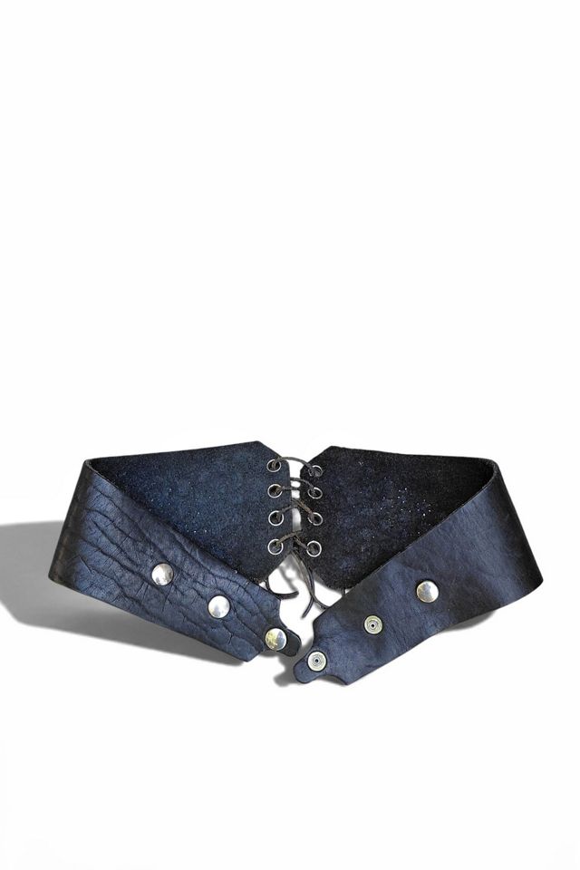 Vintage Studded Black Leather Corset Belt Selected by Garbage Soup #1