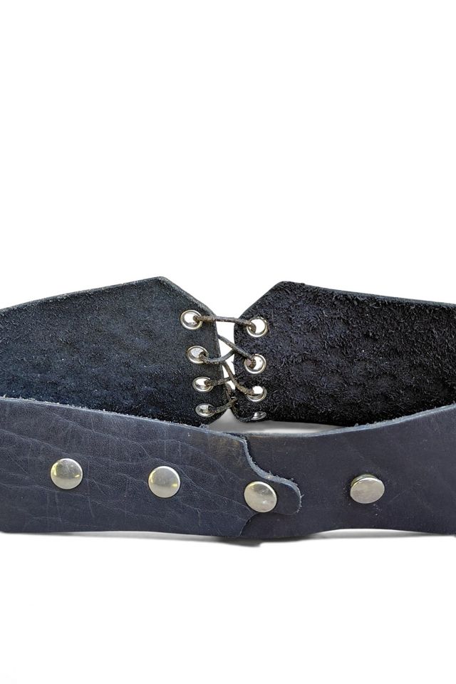 Vintage Studded Black Leather Corset Belt Selected by Garbage Soup #3