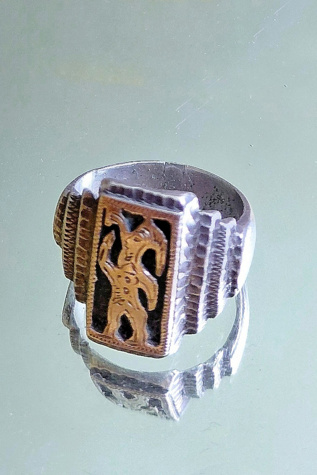 Kokopelli Sterling Silver and Gold Ring Selected by Garbage Soup