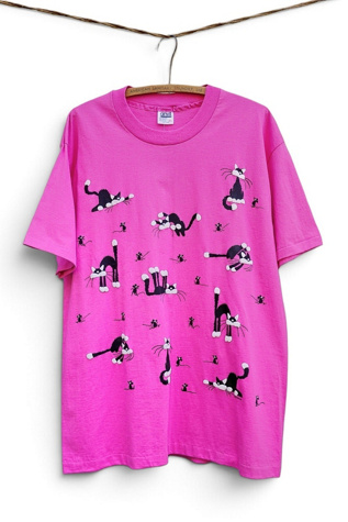 Vintage Cat and Mouse Puff Print Tee Selected by Garbage Soup