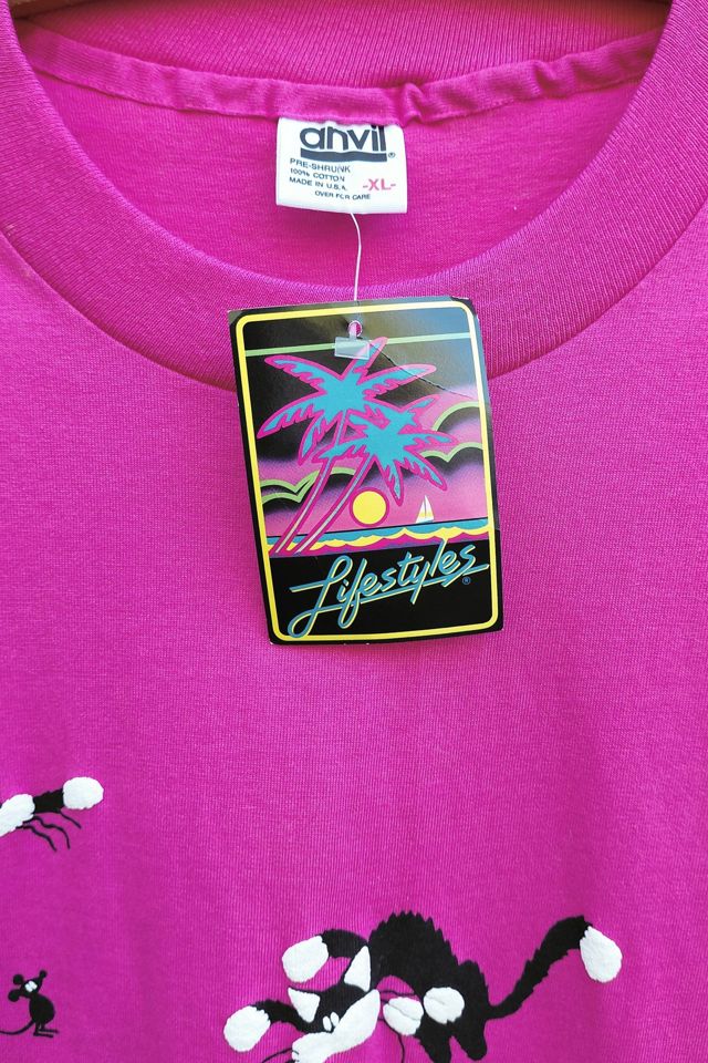 Vintage Cat and Mouse Puff Print Tee Selected by Garbage Soup #3