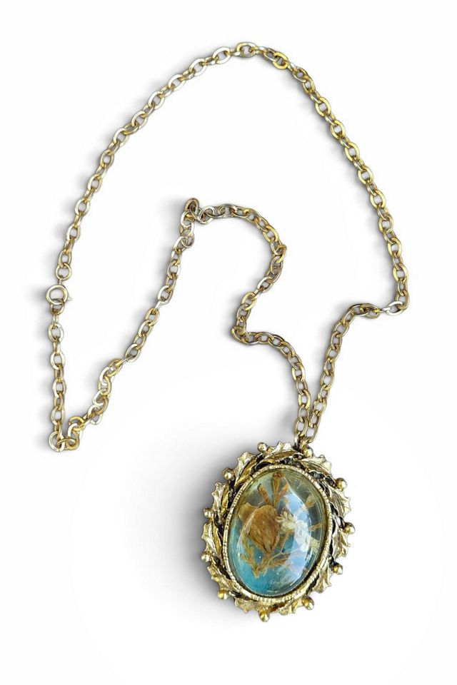 Vintage Dried Flowers Pendant Necklace Selected by Garbage Soup #1
