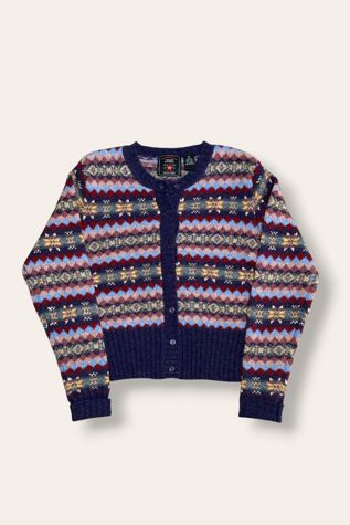 Y2K AE  Fair Isle Sweater Cardigan Selected By Afterlife Boutique