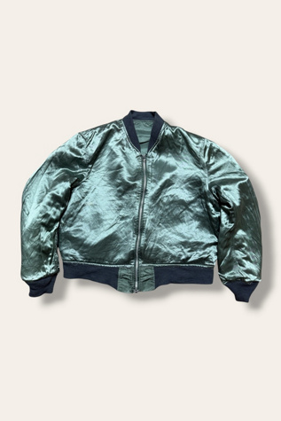 Vintage 1990's Reversible Satin Utility Flight Jacket Selected By Afterlife Boutique