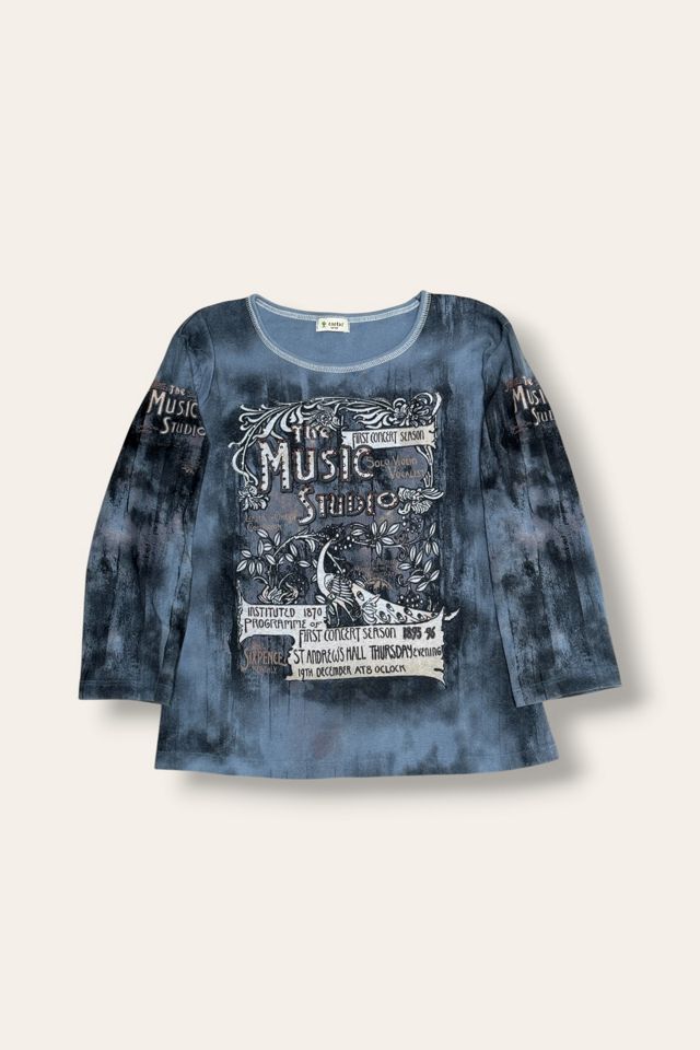 Y2K Music Studio Bedazzled Art Nouveau Top Selected By Afterlife Boutique #1