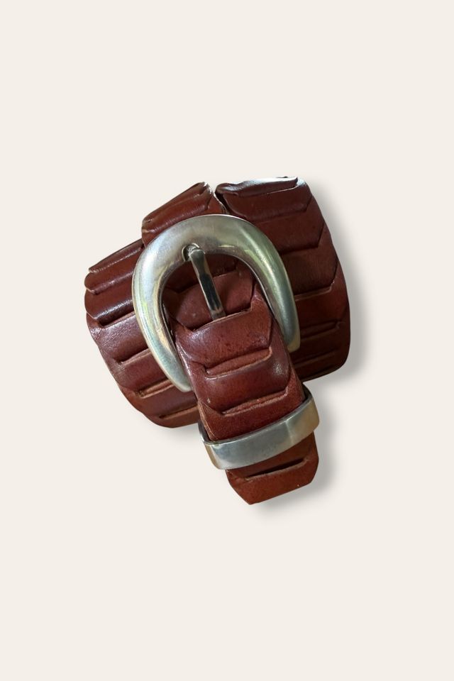 Vintage 1990s Linked Leather Belt Selected By Afterlife Boutique #1