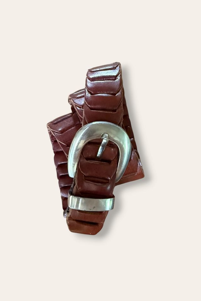 Vintage 1990s Linked Leather Belt Selected By Afterlife Boutique #3