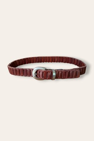 Vintage 1990s Linked Leather Belt Selected By Afterlife Boutique