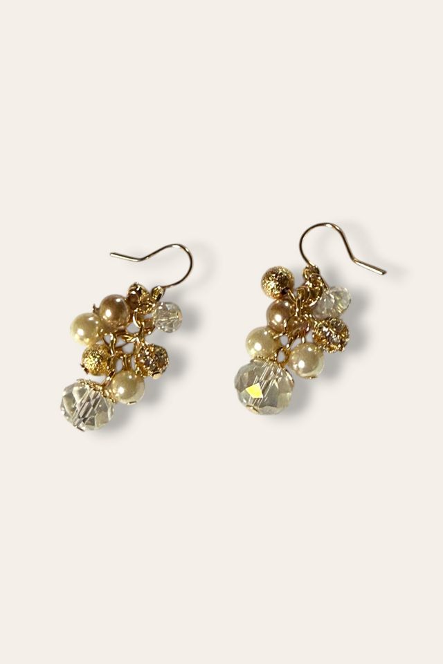Y2K Gold Tone Glass Bead Earrings Selected By Afterlife Boutique #1
