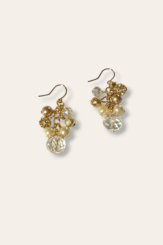Y2K Gold Tone Glass Bead Earrings Selected By Afterlife Boutique #2