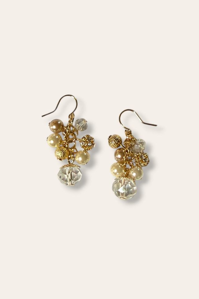 Y2K Gold Tone Glass Bead Earrings Selected By Afterlife Boutique #3