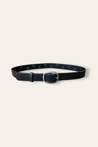 Y2K Floral Leather Belt Selected By Afterlife Boutique