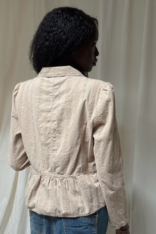Y2K Cotton Eyelet Cropped Blazer Jacket Selected By Afterlife Boutique #3