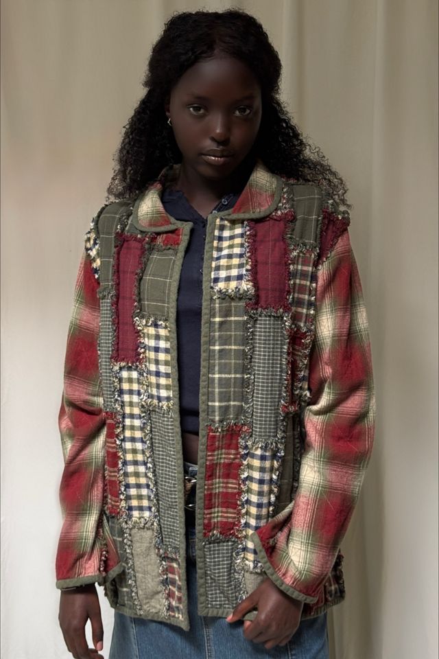Vintage 1990s Reversible Plaid Patchwork Jacket Selected By Afterlife Boutique #1