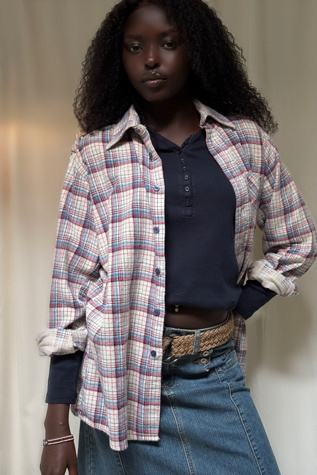 Vintage 1970s Cotton Plaid Flannel Shirt Selected By Afterlife Boutique