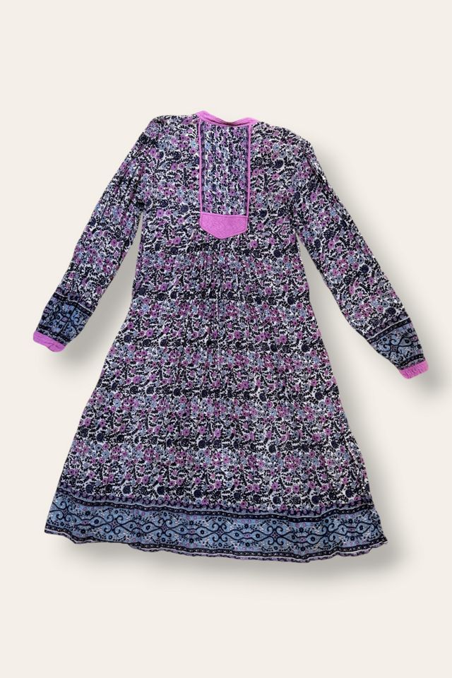 Vintage 1970's Gauze Cotton Floral Block Print Dress Selected By Afterlife Boutique #3