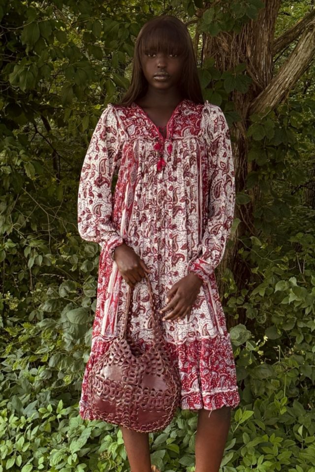 Vintage 1970's Gauze Cotton Paisley Block Print Dress Selected By Afterlife Boutique #1