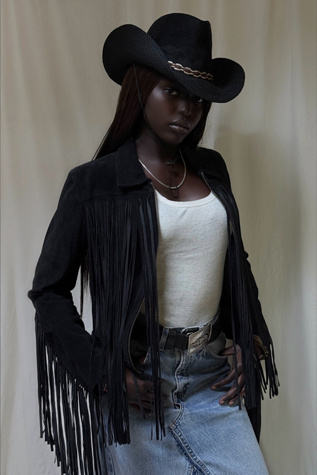Y2K Rampage Elongated Fringe Suede Jacket Selected By Afterlife Boutique