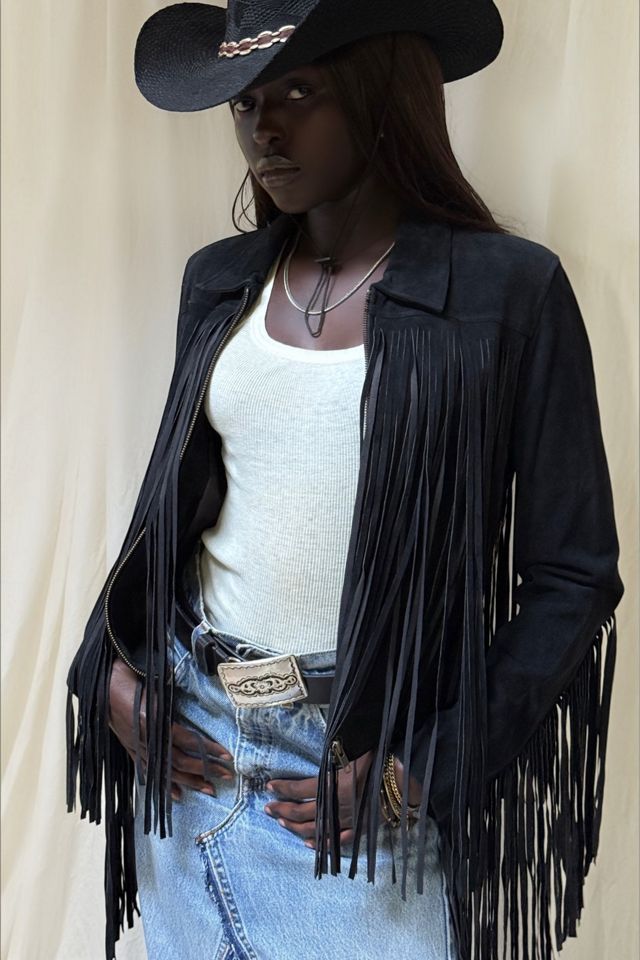 Y2K Rampage Elongated Fringe Suede Jacket Selected By Afterlife Boutique #1