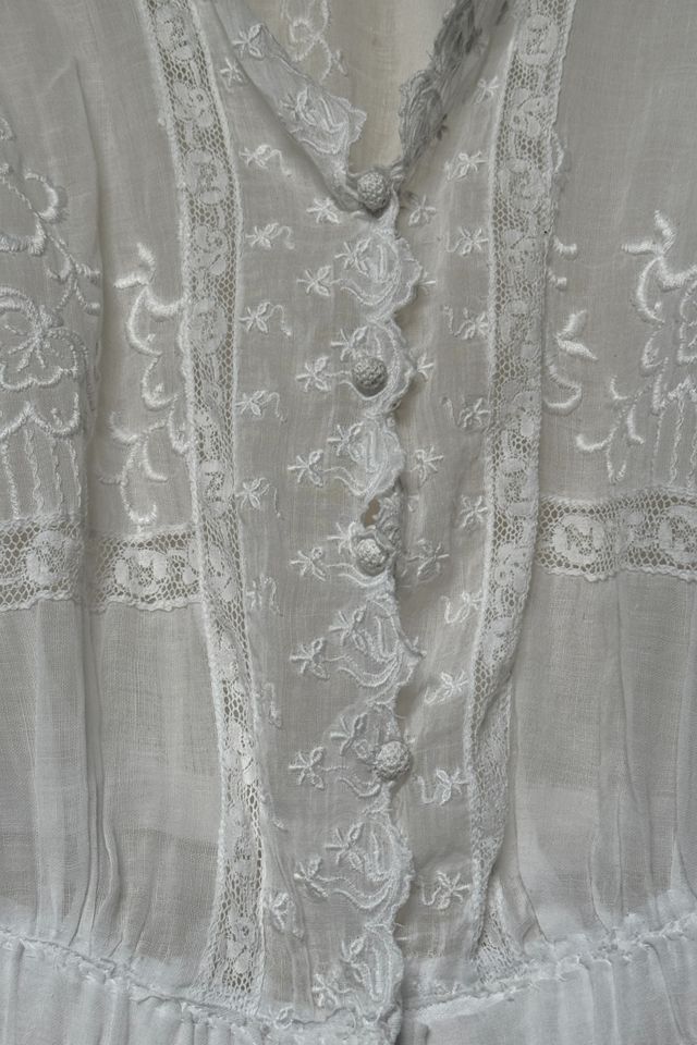 1900s Antique Edwardian Gauze Cotton Lawn Embroidered Dress Selected By Afterlife Boutique #3