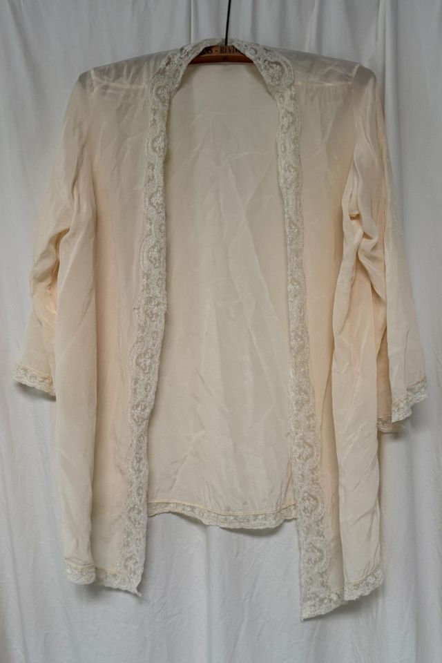 Vintage 1930s Silk & Lace Bed Long Bed Jacket Selected By Afterlife Boutique #2