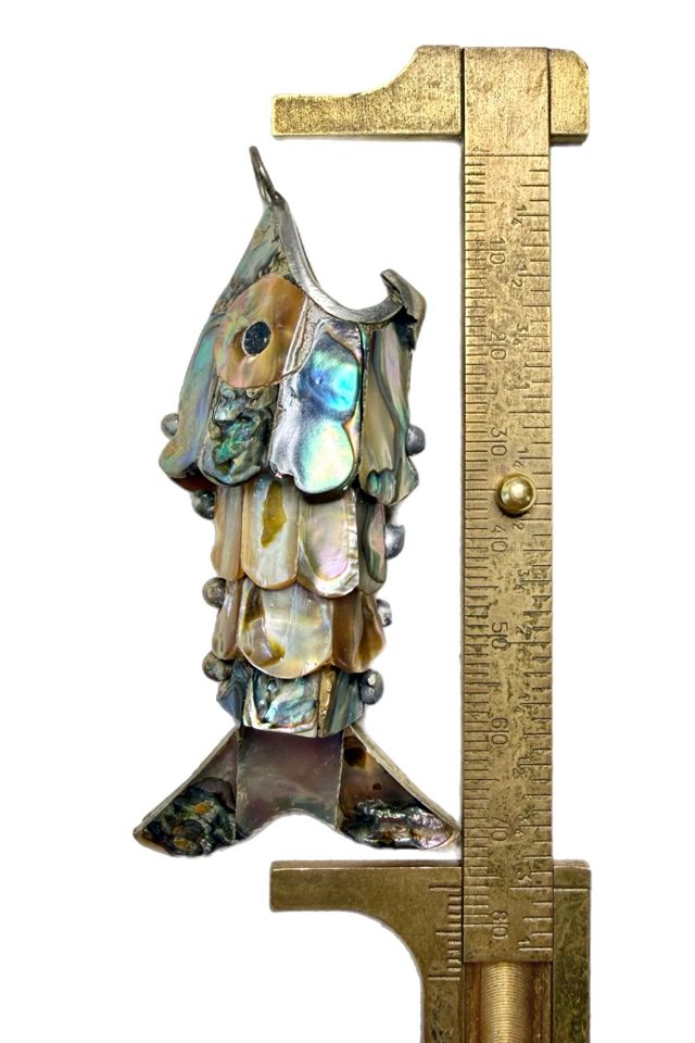 Vintage Silver + Abalone Wiggle Fish Pendant Selected by Lux Revival #2