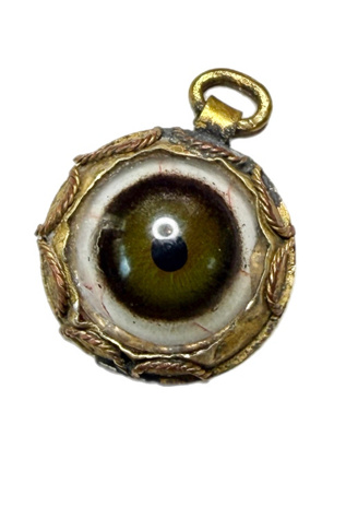 Vintage Brass + Glass Evil Eye Pendant Selected by Lux Revival