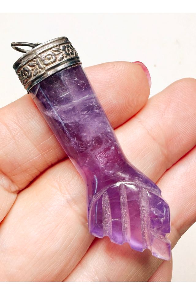 Vintage Sterling + Amethyst XL Figa Pendant Selected by Lux Revival #1