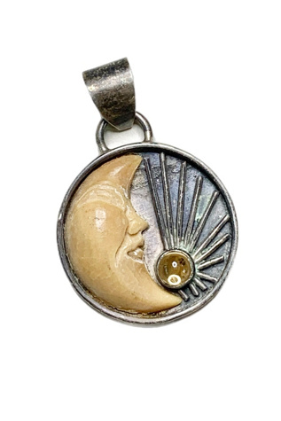 Vintage Sterling Man in the Moon Pendant Selected by Lux Revival